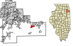 Will County Illinois Incorporated and Unincorporated areas Monee Highlighted